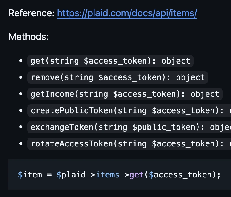 Plaid API PHP Client